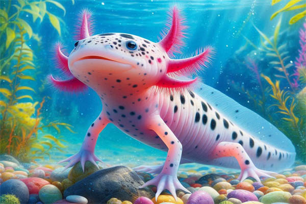 Axolotls Types, Piebald Axolotl